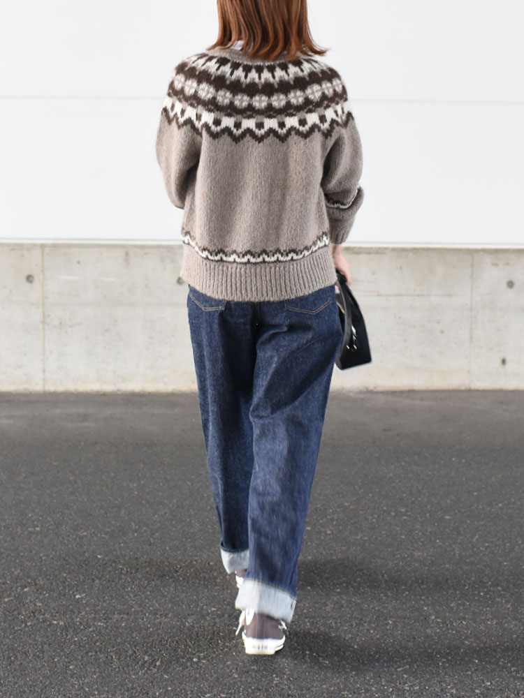 BATONER(バトナー)/MOHAIR NORDIC CREW NECK CARDIGAN モヘアノルディッククルーネックカーディガン