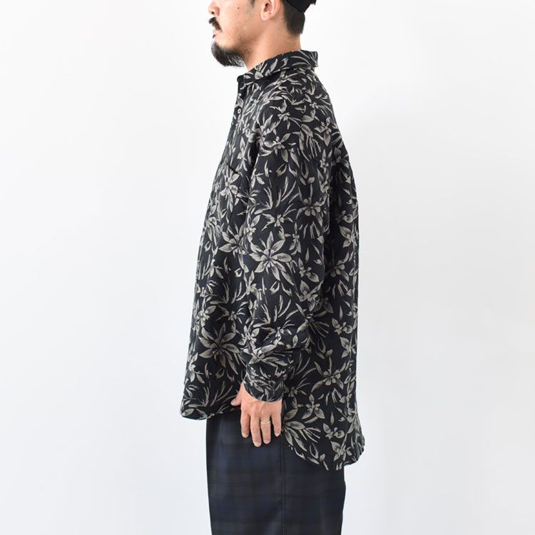 SALE 20％OFF】Flower Jacquard Oversized Shirt フラワージャカード