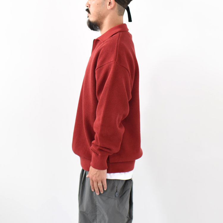 SALE 20％OFF】Moss Stitch Half Zip Polo モスステッチハーフジップ