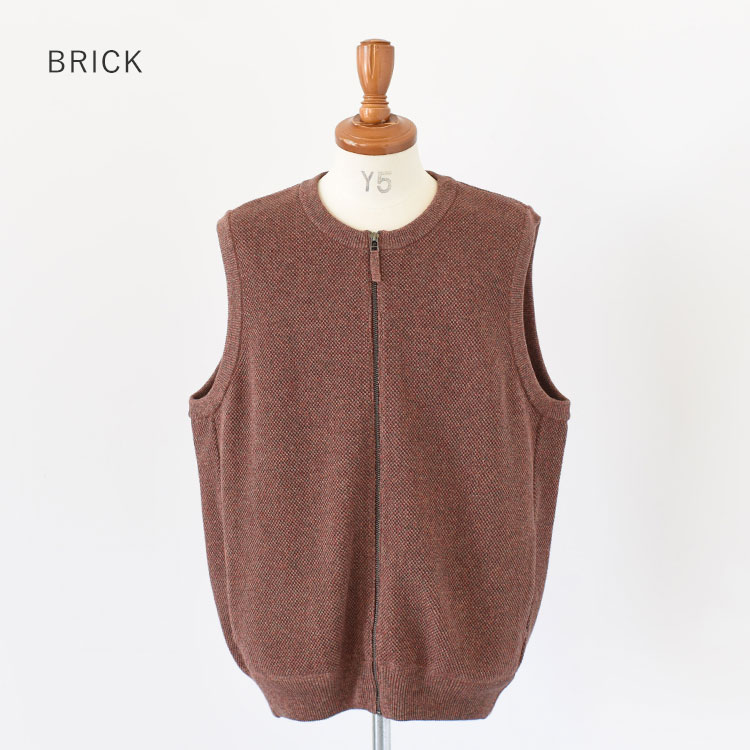 【SALE 30％OFF】Moss Stitch Zip Vest モスステッチジップベスト