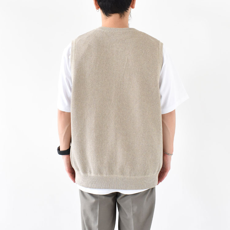 SALE 30％OFF】Moss Stitch Zip Vest モスステッチジップベスト【返品