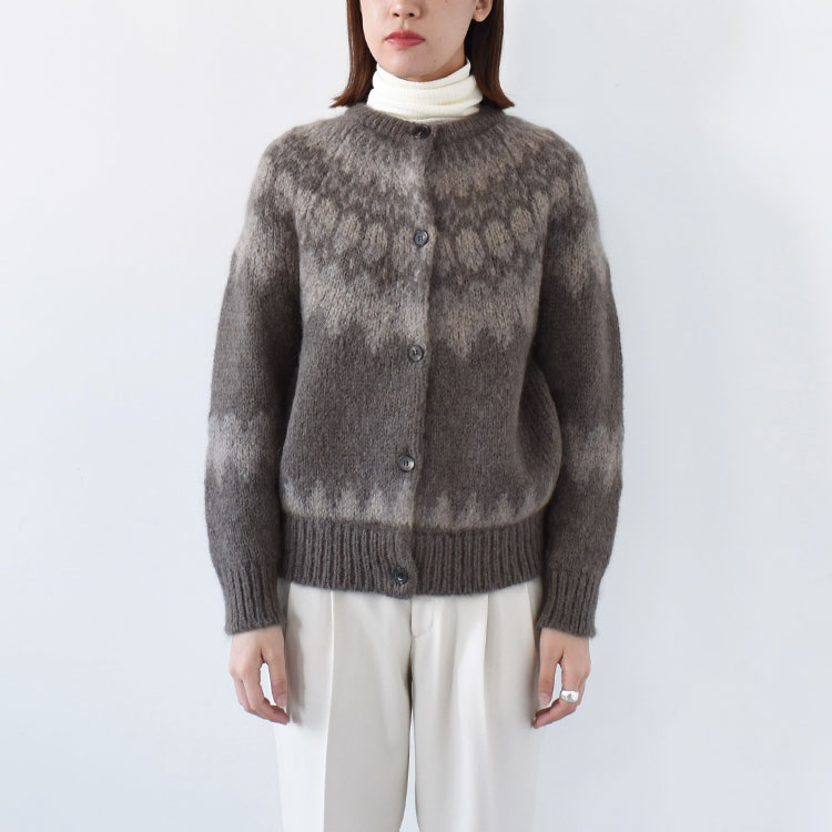 SALE 30％OFF】MOHAIR NORDIC CREW NECK CARDIGAN モヘアノルディック