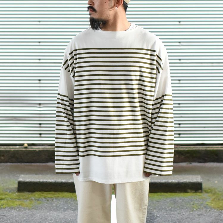 搬入設置サービス付 OUTIL Basque Shirt ロングスリーブボーダーT