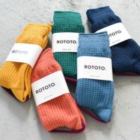 ROTOTO(ロトト)/COTTONWAFFLECREWSOCKコットンワッフルクルーソックス【2022春夏】【ネコポス2点まで可能】