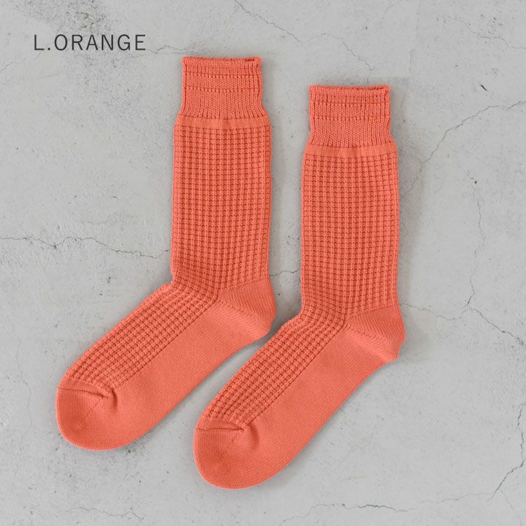 ROTOTO(ロトト)/COTTONWAFFLECREWSOCKコットンワッフルクルーソックス【2022春夏】【ネコポス2点まで可能】