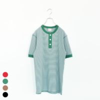 Healthknit(ヘルスニット)/ベーシックワッフルヘンリーネック半袖Tシャツ【ネコポス1点まで可能】