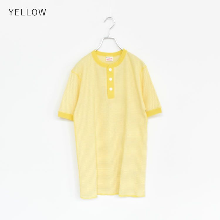 Healthknit(ヘルスニット)/ベーシックワッフルヘンリーネック半袖Tシャツ【ネコポス1点まで可能】