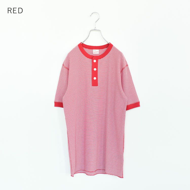 Healthknit(ヘルスニット)/ベーシックワッフルヘンリーネック半袖Tシャツ【ネコポス1点まで可能】