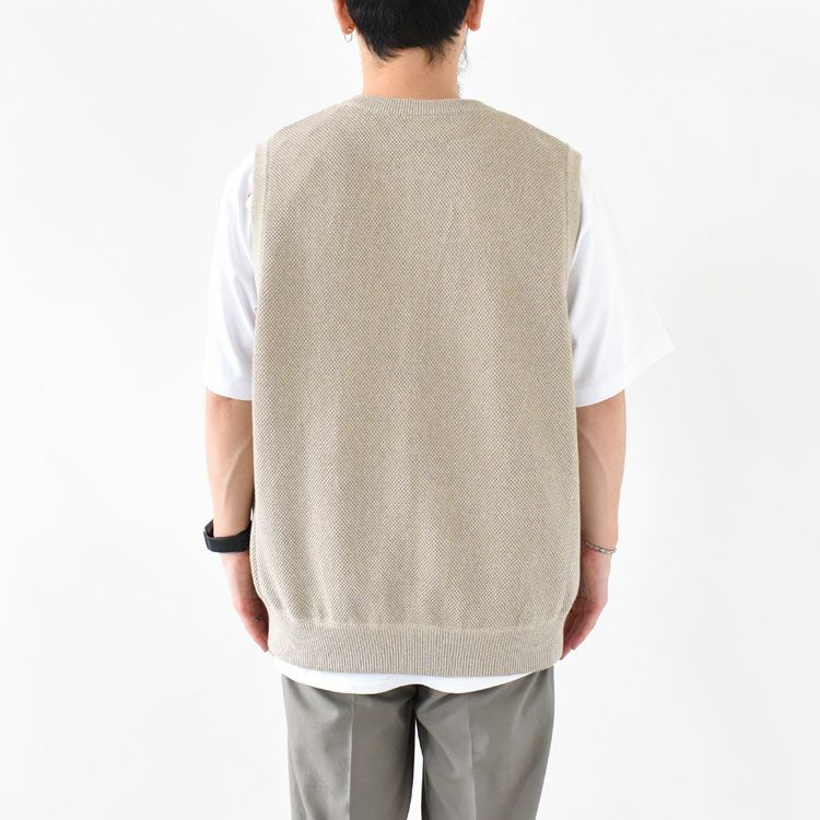 SALE 20％OFF】crepuscule(クレプスキュール)/Moss Stitch Zip Vest 