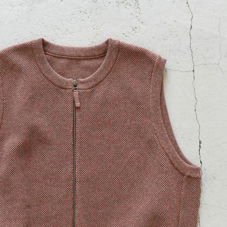 SALE 30％OFF】crepuscule(クレプスキュール)/Moss Stitch Zip Vest 