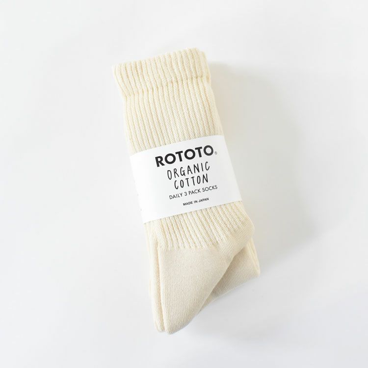 ROTOTO(ロトト)/ORGANICDAILY3PACKCREWSOCKSオーガニックデイ3パッククルーソックス【2022秋冬】