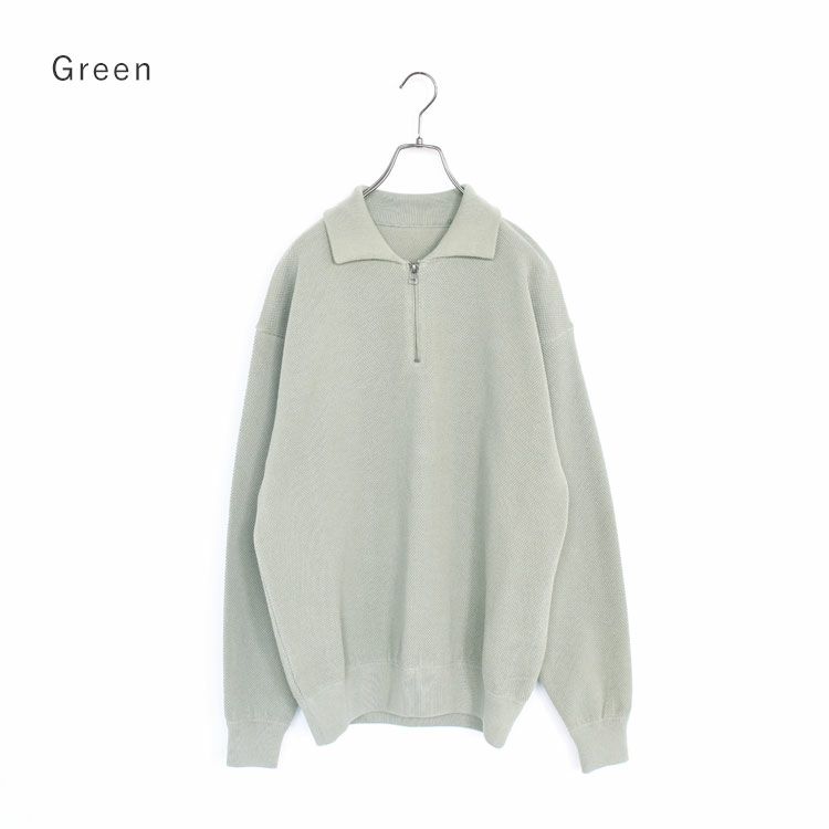 SALE 20％OFF】Moss Stitch Half Zip Polo モスステッチハーフジップ