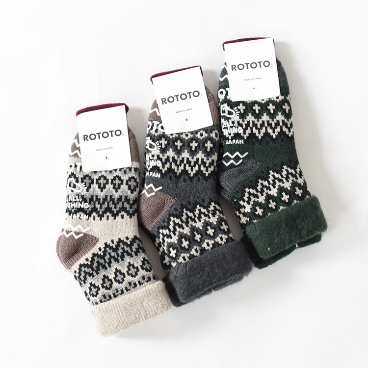 ROTOTO(ロトト)/COMFYROOMSOCKS“NORDIC”コンフィルームソックス“ノルディック”【2022秋冬】