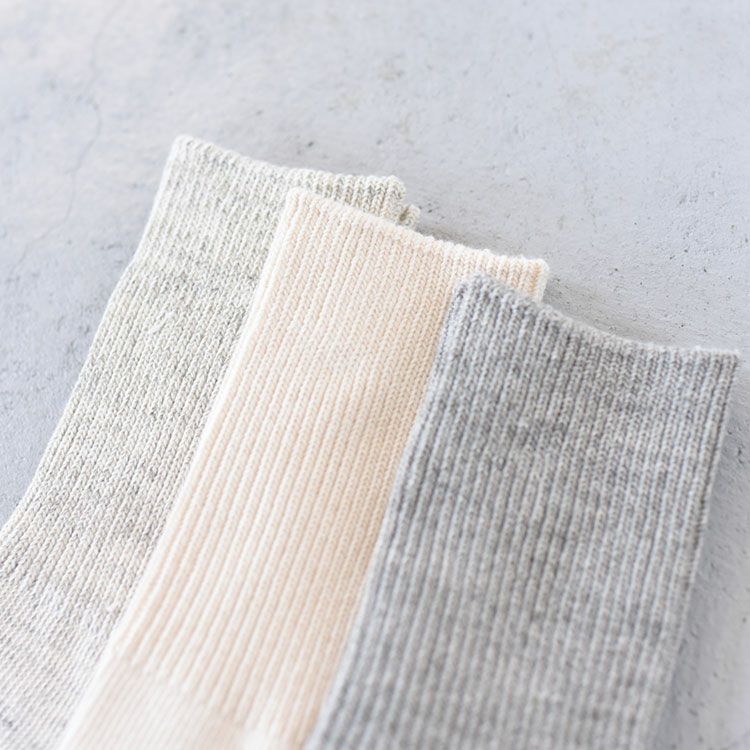 ROTOTO(ロトト)/ORGANIC DAILY 3 PACK RIBBED CREW SOCKS オーガニックデイリー3パックリブクルーソックス