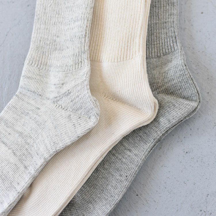 ROTOTO(ロトト)/ORGANIC DAILY 3 PACK RIBBED CREW SOCKS オーガニックデイリー3パックリブクルーソックス