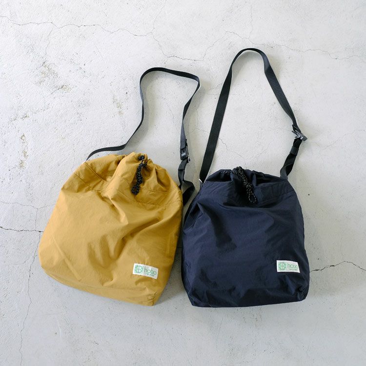 DRAWSTRING SHOULDER BAG LIGHTWEIGHT NYLON with FIDLOCK_ BUCKLE