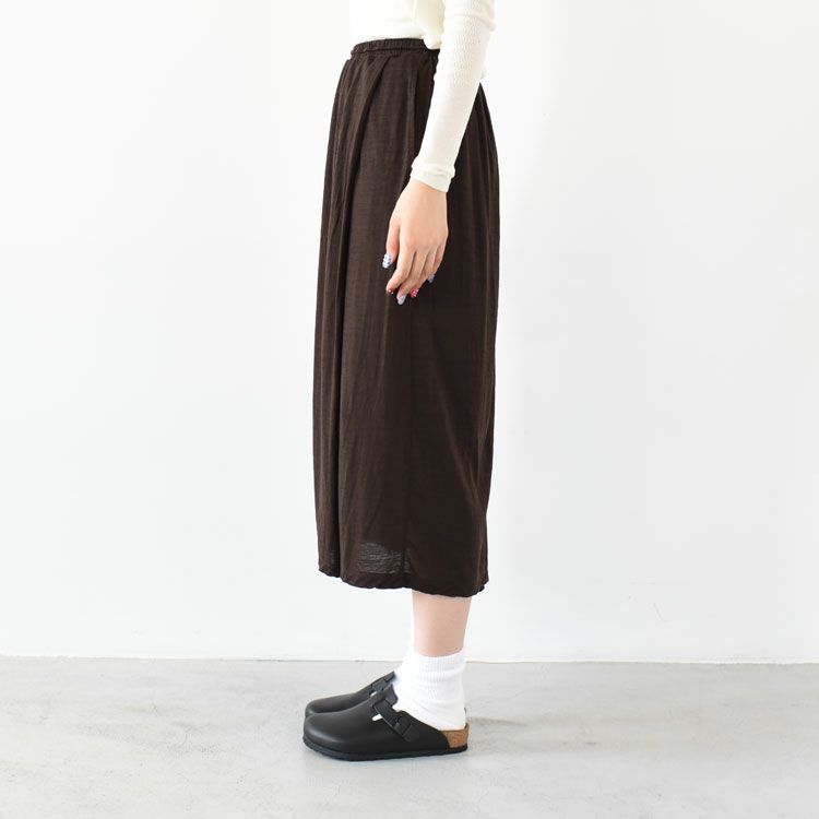 superfine merino plain-jersey drawstring-waist skirt ドローストリングウエストスカート