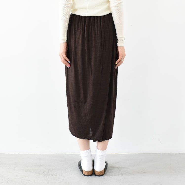 superfine merino plain-jersey drawstring-waist skirt ドローストリングウエストスカート