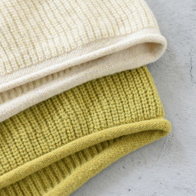 lambs wool ribbed-knit V neck sweater ラムウールリブニットVネックセーター