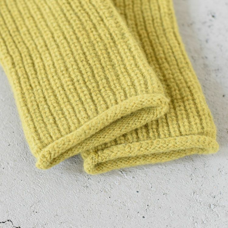 lambs wool ribbed-knit fingerless gloves ラムウールリブニットフィンガーレスグローブ