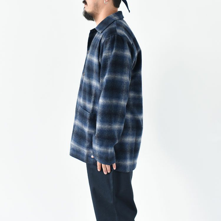 REC WOOL MIX FLANNEL EASY OVERJACKET  リサイクルウールミックスフランネルイージーオーバーシャツ