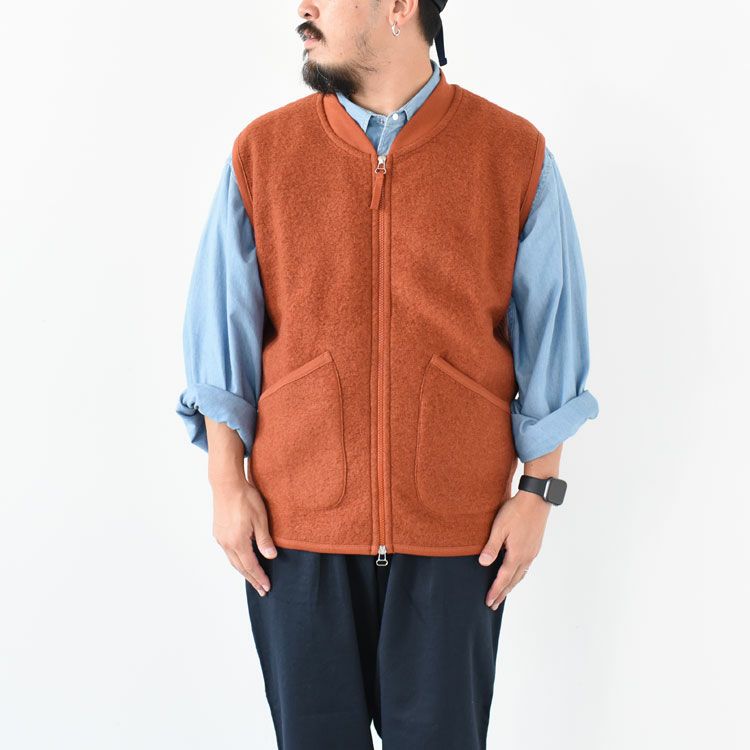 Zip Waistcoat Wool Fleece ジップウエストコートウールフリース