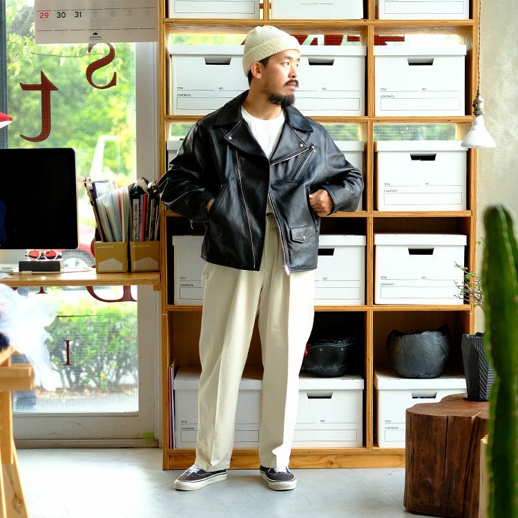 PC RIDERS JACKET W/LOVE&PEACE SILVER ライダースジャケット/PORTER 