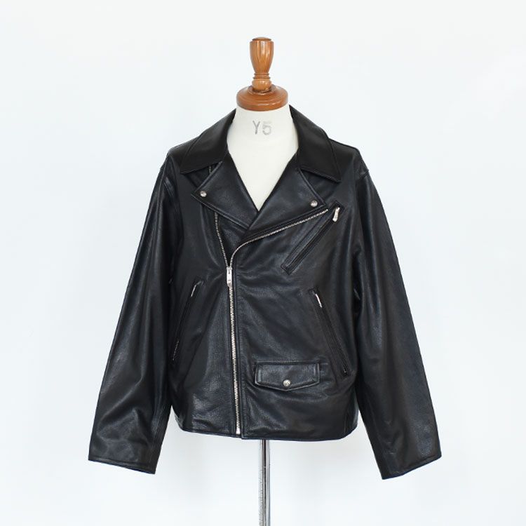 PC RIDERS JACKET W/LOVE&PEACE SILVER ライダースジャケット/PORTER 