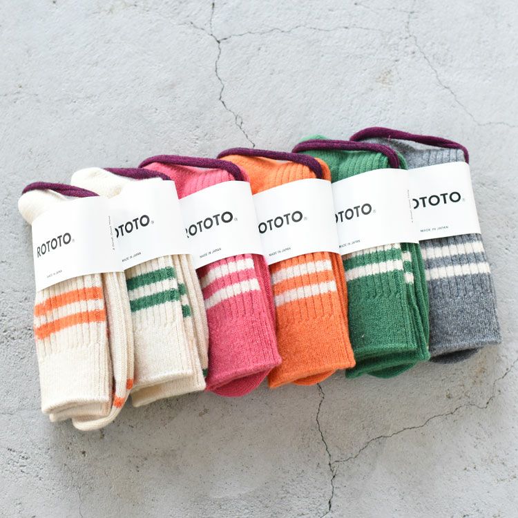 MERINO LAMBS WOOL STRIPE SOCKS