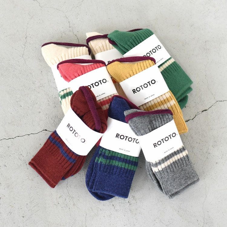 MERINO LAMBS WOOL STRIPE SOCKS