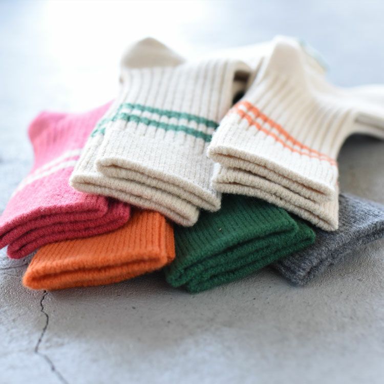 MERINO LAMBS WOOL STRIPE SOCKS