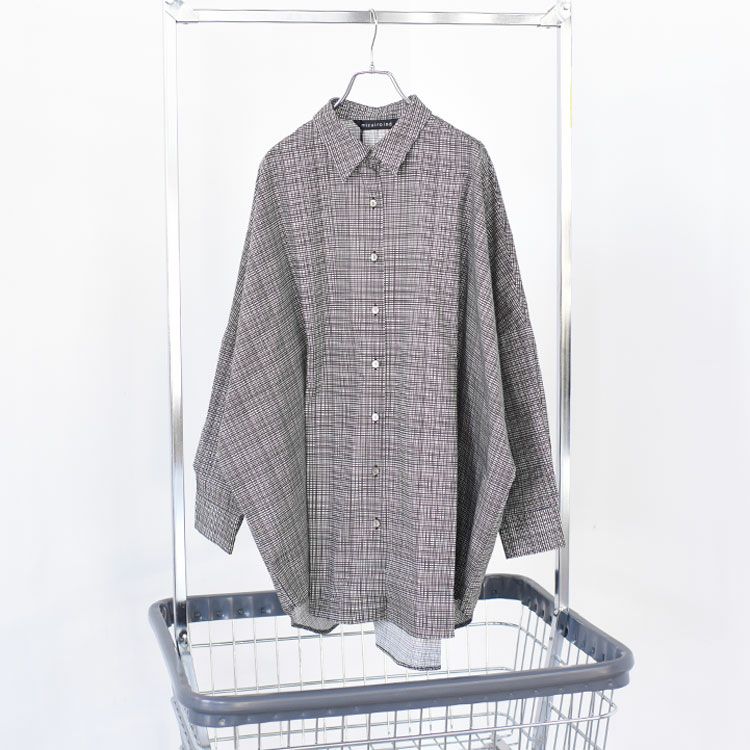 check print wide shirt チェックプリントワイドシャツ