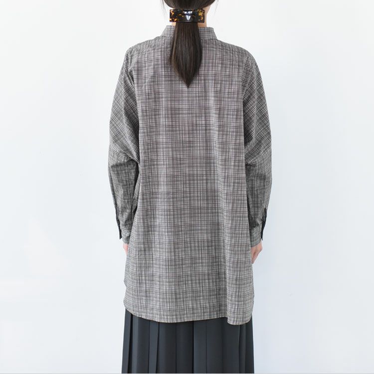 check print wide shirt チェックプリントワイドシャツ