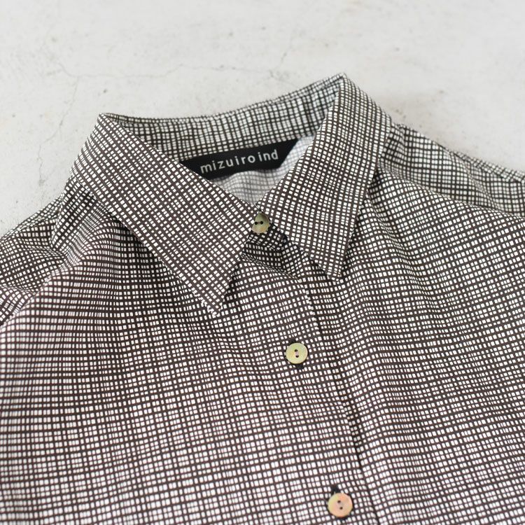 check print wide shirt チェックプリントワイドシャツ