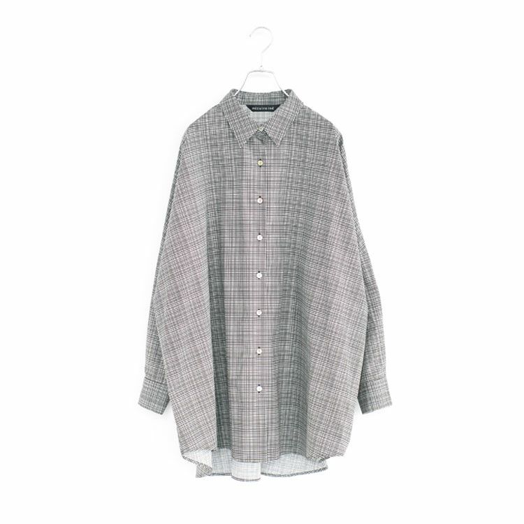 check print wide shirt チェックプリントワイドシャツ