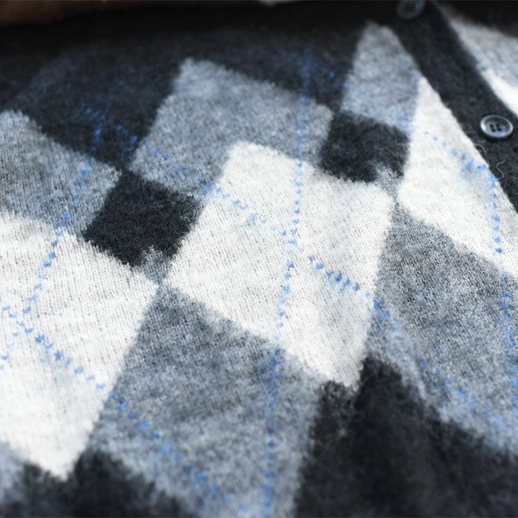 argyle V neck cardigan アーガイルvネックカーディガン