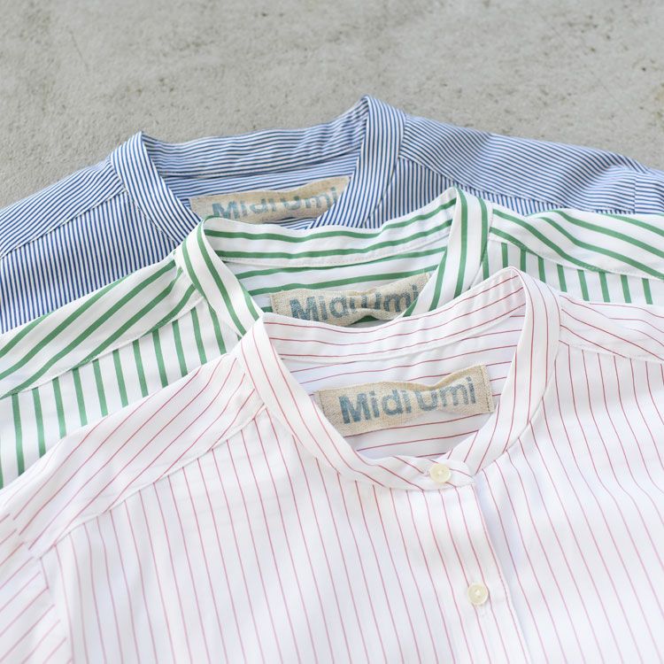 stripe volume sleeve shirt ストライプボリュームスリーブシャツ