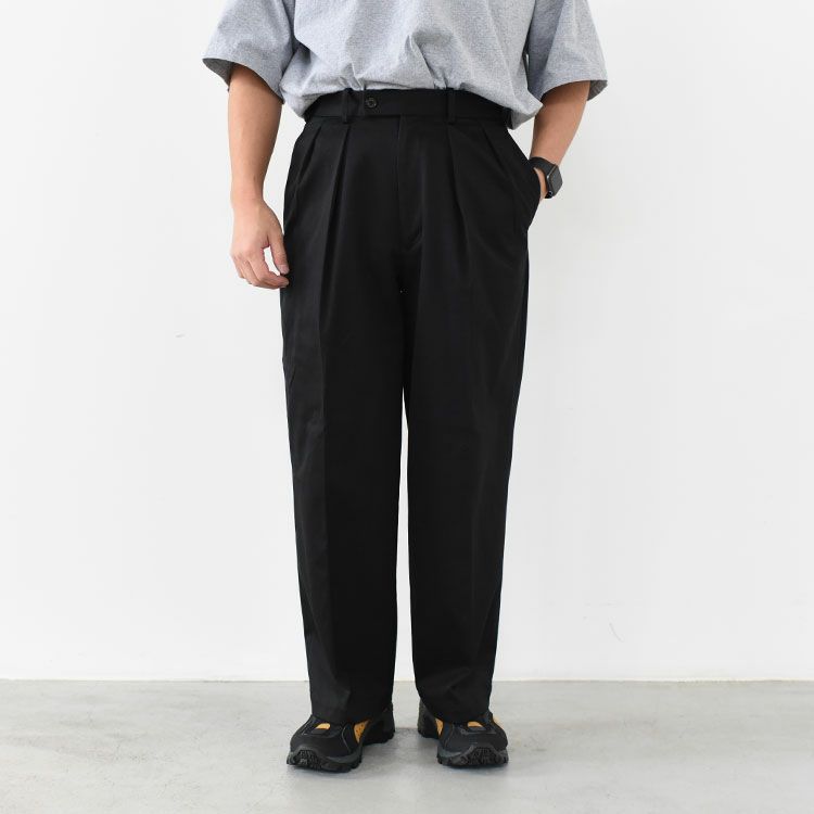 ORGANIC COTTON 30/2 TWILL DOUBLE PLEATED TROUSERS ダブルプリーツトラウザー