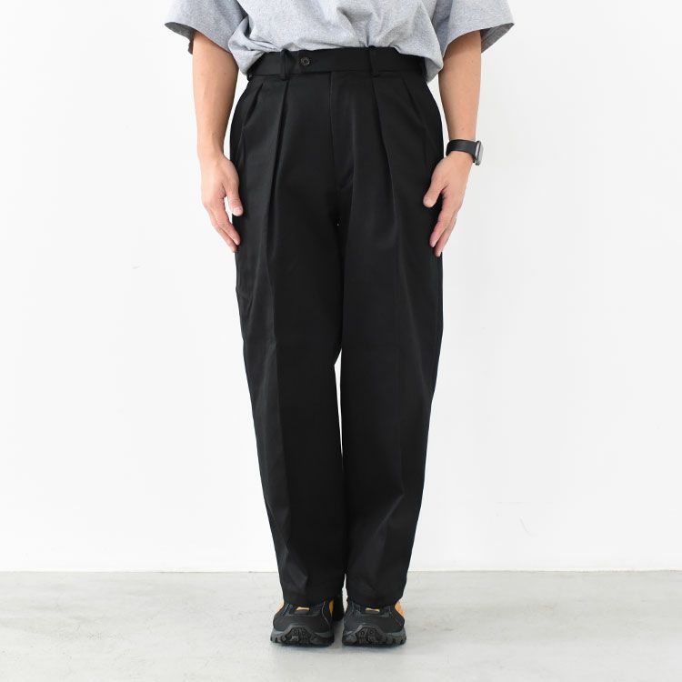 ORGANIC COTTON 30/2 TWILL DOUBLE PLEATED TROUSERS ダブルプリーツトラウザー