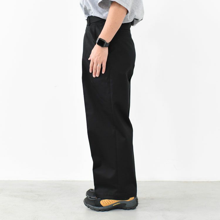 ORGANIC COTTON 30/2 TWILL DOUBLE PLEATED TROUSERS ダブルプリーツ ...