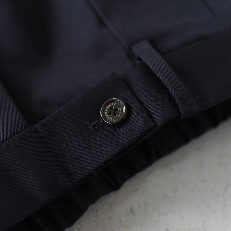 ORGANIC COTTON 30/2 TWILL DOUBLE PLEATED TROUSERS ダブルプリーツトラウザー