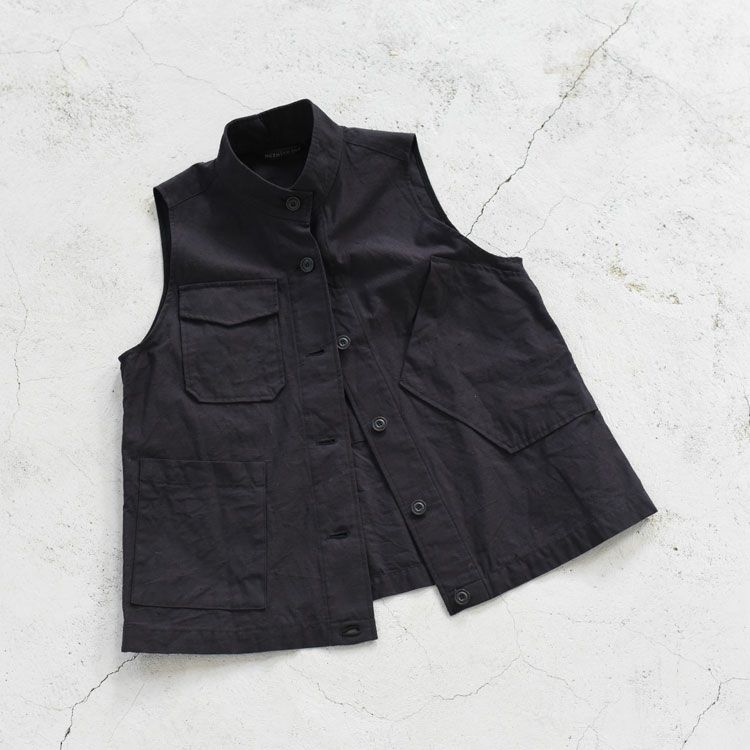 stand collar work vest スタンドカラーワークベスト