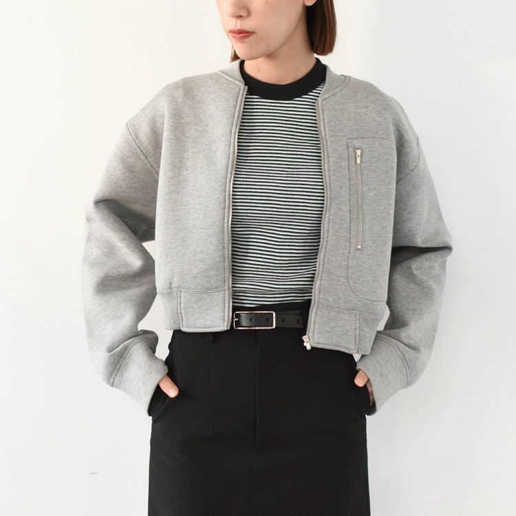 double faced jersey cropped zip jacket ダブルフェイスジャージークロップドジップジャケット