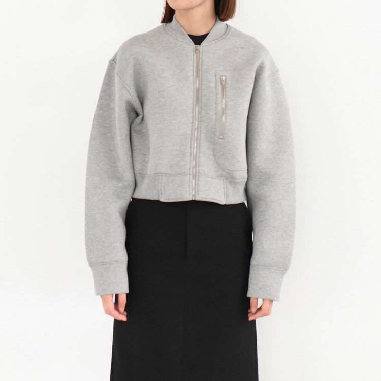 double faced jersey cropped zip jacket ダブルフェイスジャージークロップドジップジャケット