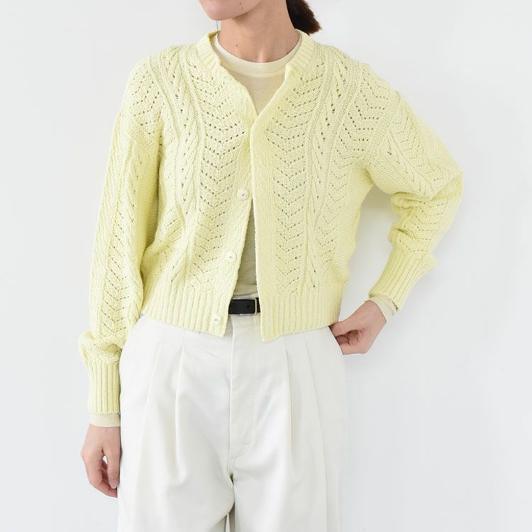 open work cable-knit cardigan ケーブルニットカーディガン