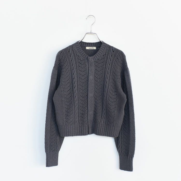 open work cable-knit cardigan ケーブルニットカーディガン