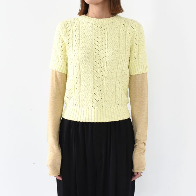 open work cable-knit sweater ケーブルニットセーター