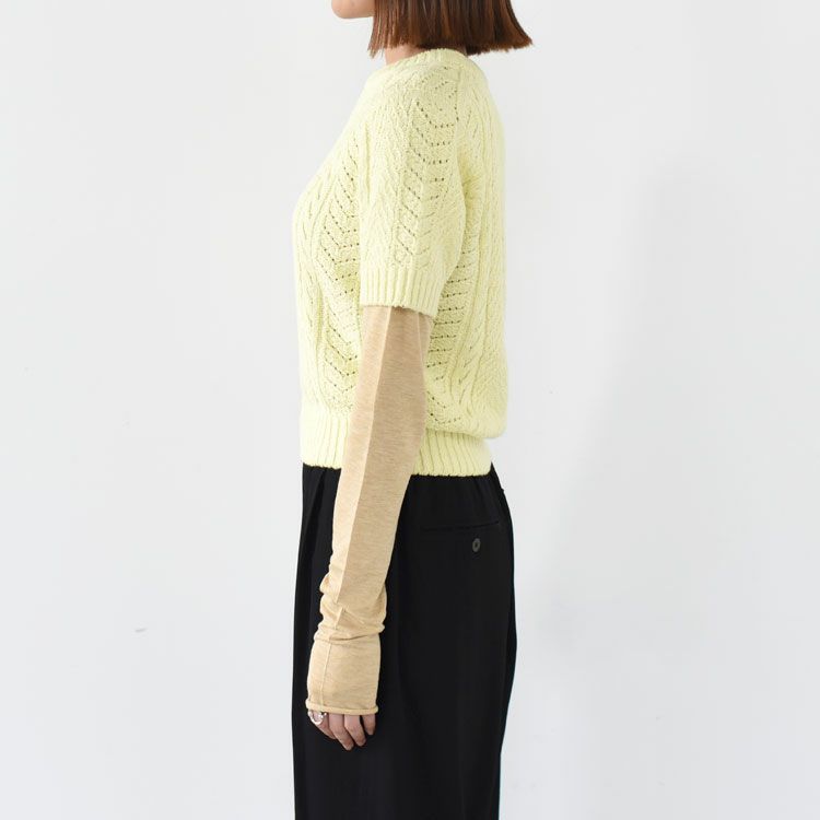 open work cable-knit sweater ケーブルニットセーター