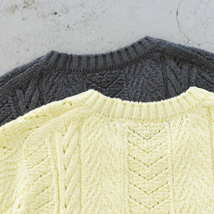 open work cable-knit sweater ケーブルニットセーター