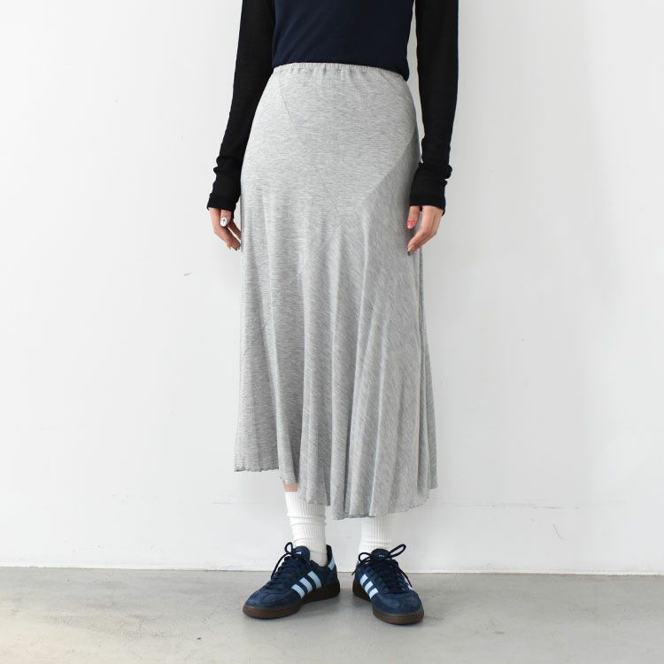 viscose & silk jersey flared midi skirt フレアミディスカート